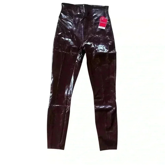 SPANX SPANXshape Faux Patent Leather Leggings Ruby Red Pt.Small, Medium, Large - Picture 2 of 16